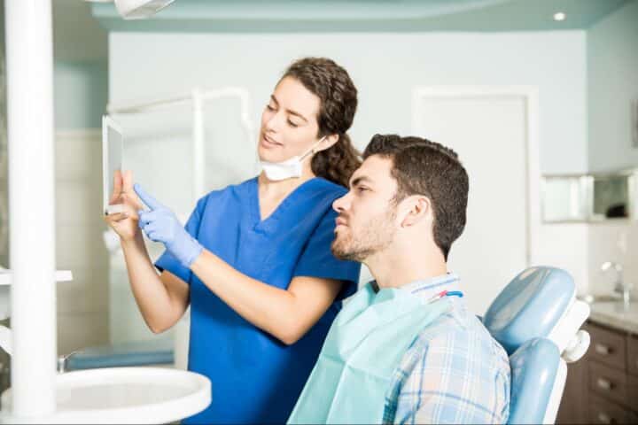 Adult patient discussing orthodontic treatment options