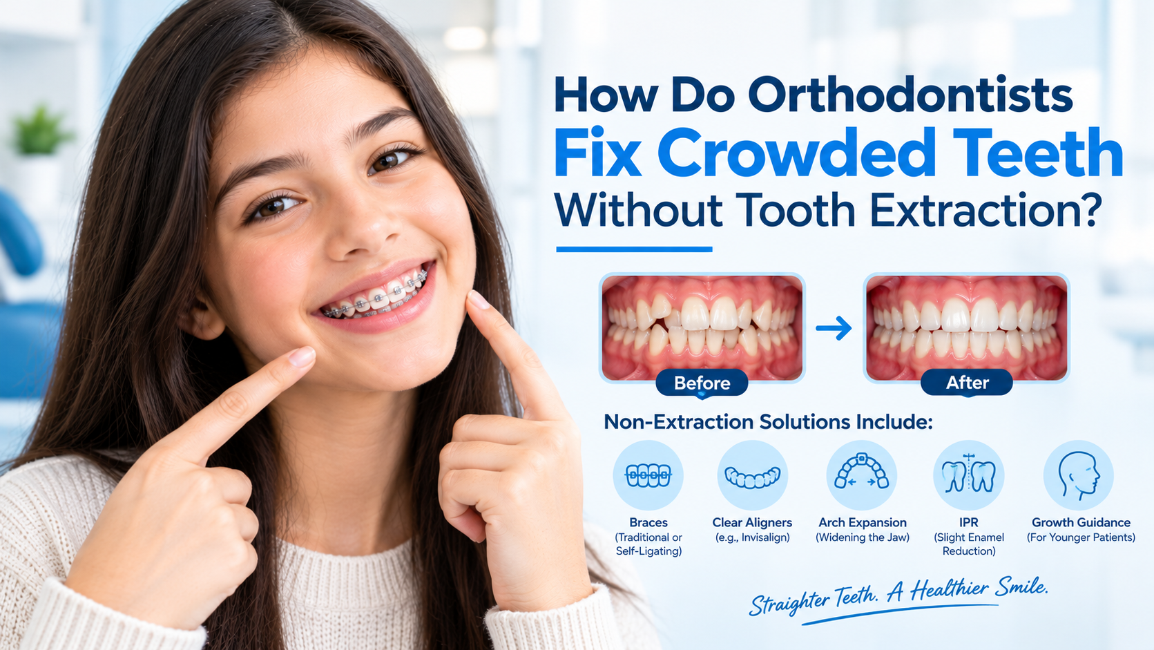 How Do Orthodontists Fix Crowded Teeth Without Tooth Extraction?